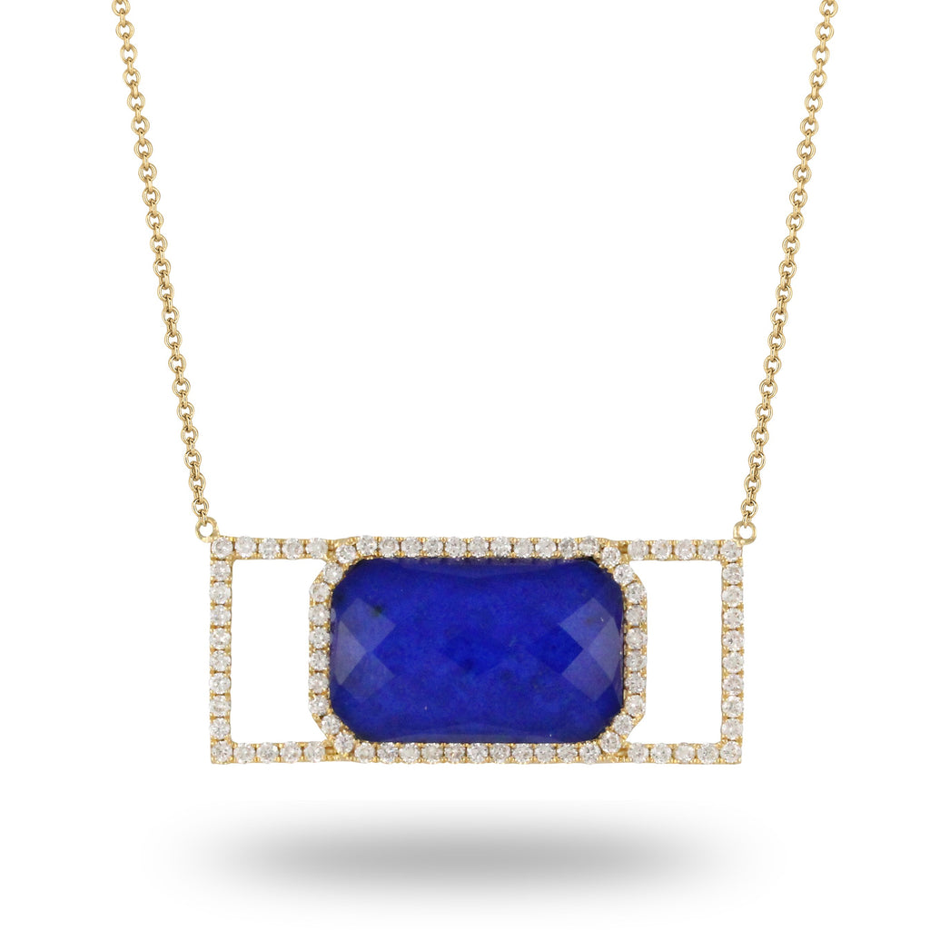 doves royal lapis collection 18k yellow gold diamond necklace N8966LP