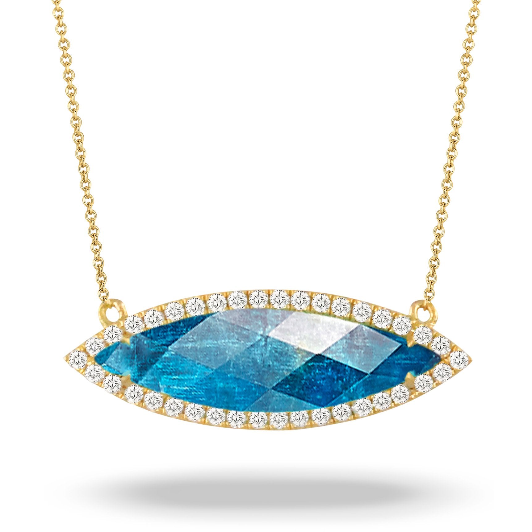doves laguna collection 18k yellow gold diamond necklace N9003AP