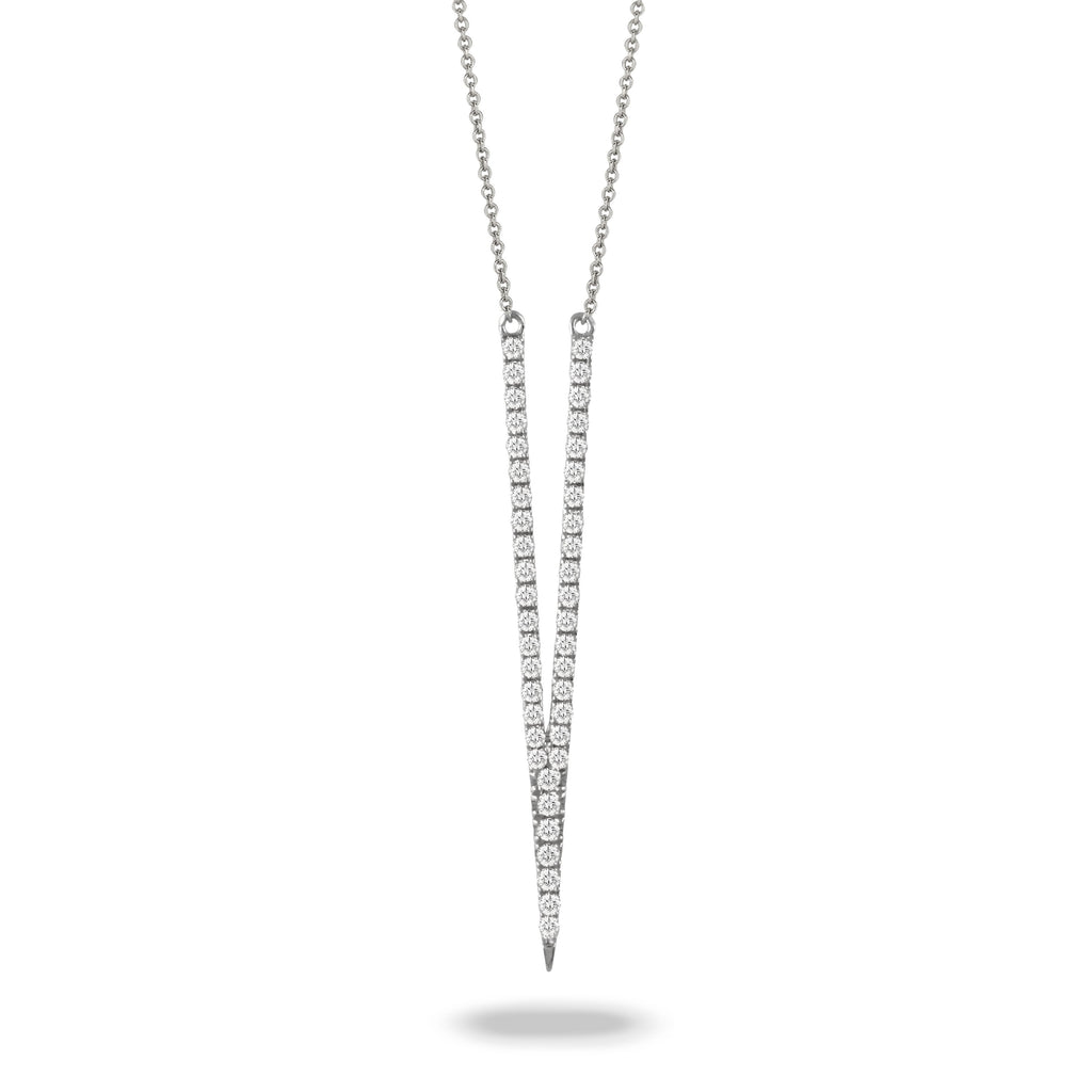 doves diamond fashion collection 18k white gold diamond necklace N9044