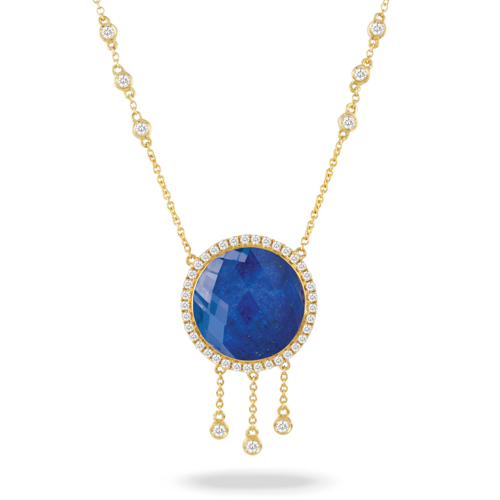 doves royal lapis collection 18k yellow gold diamond necklace N9123LP