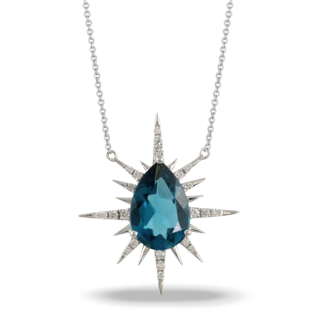 doves london blue collection 18k white gold diamond necklace N9190LBT