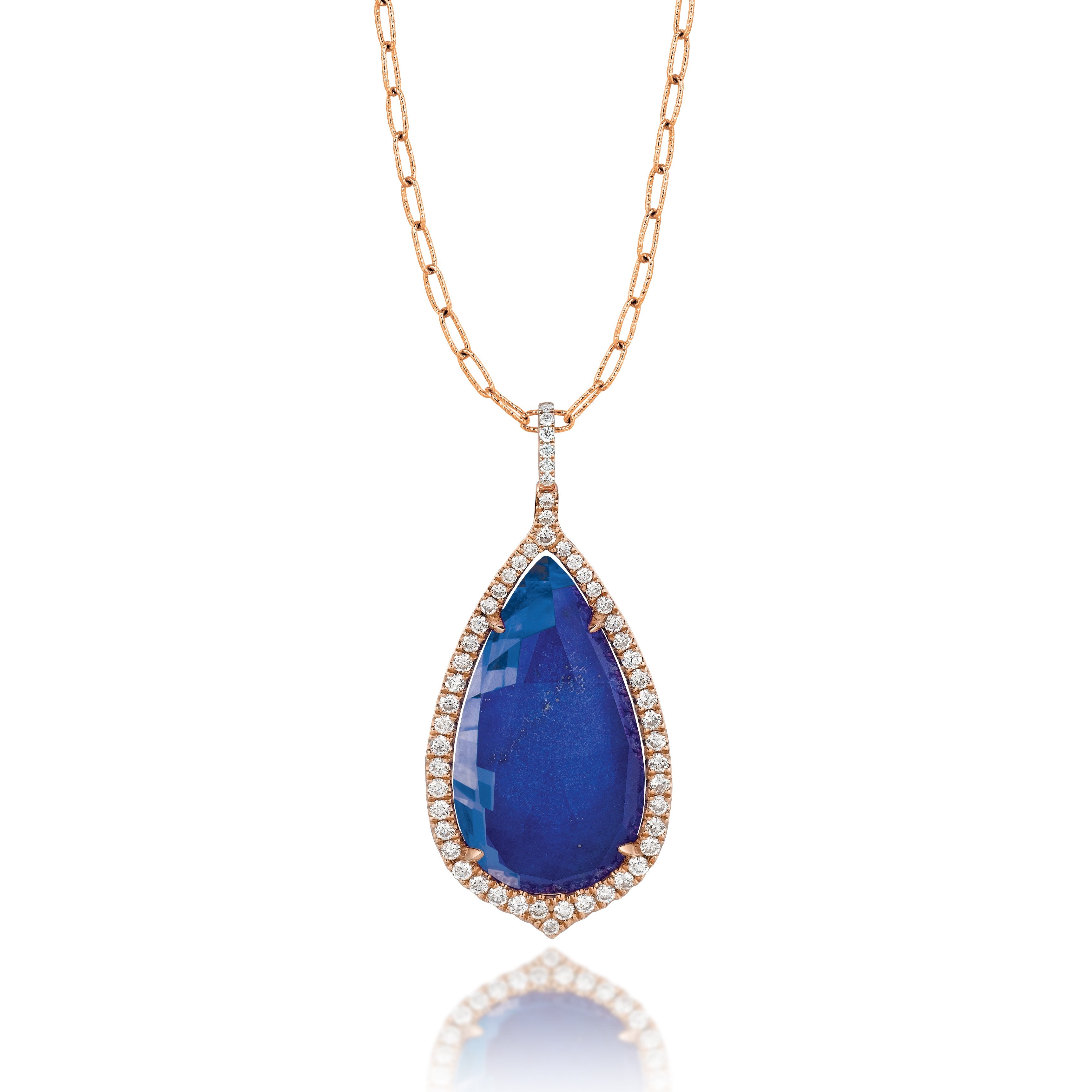 doves royal lapis collection 18k rose gold diamond pendant P5934LP-1