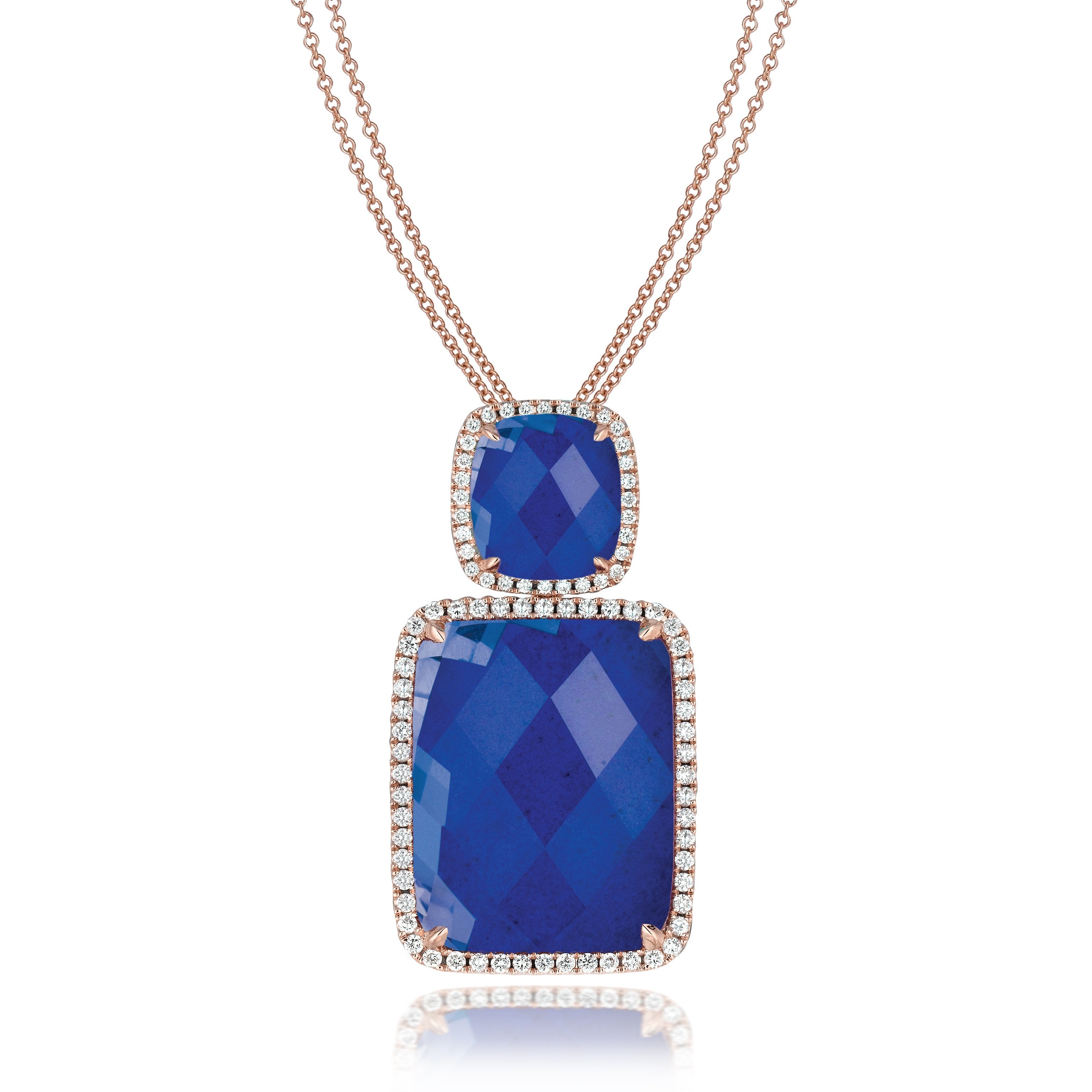 doves royal lapis collection 18k rose gold diamond pendant P6263LP