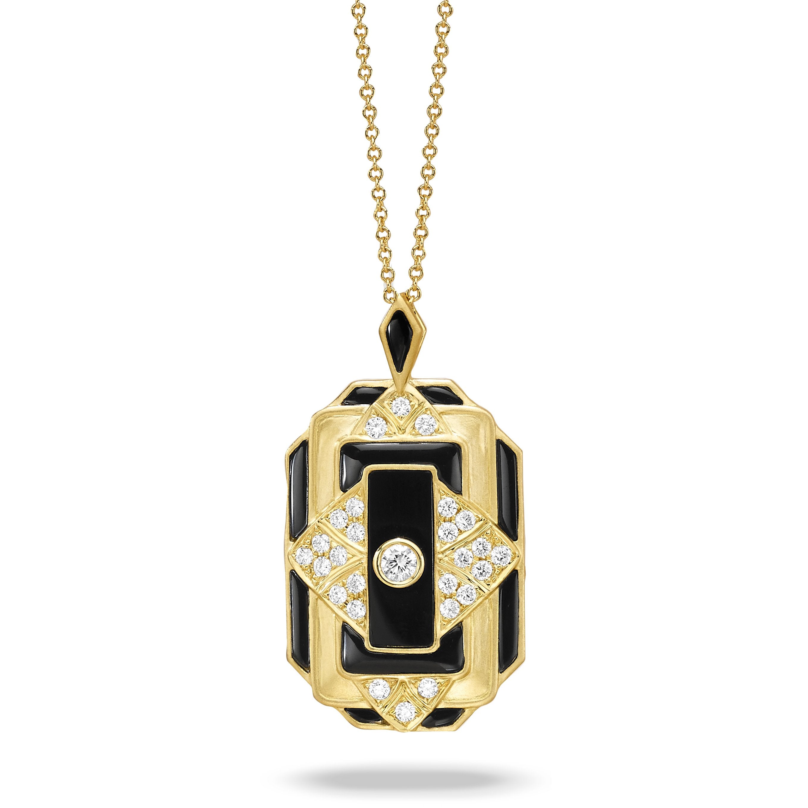 doves gatsby collection 18k yellow gold diamond pendant P8752BO