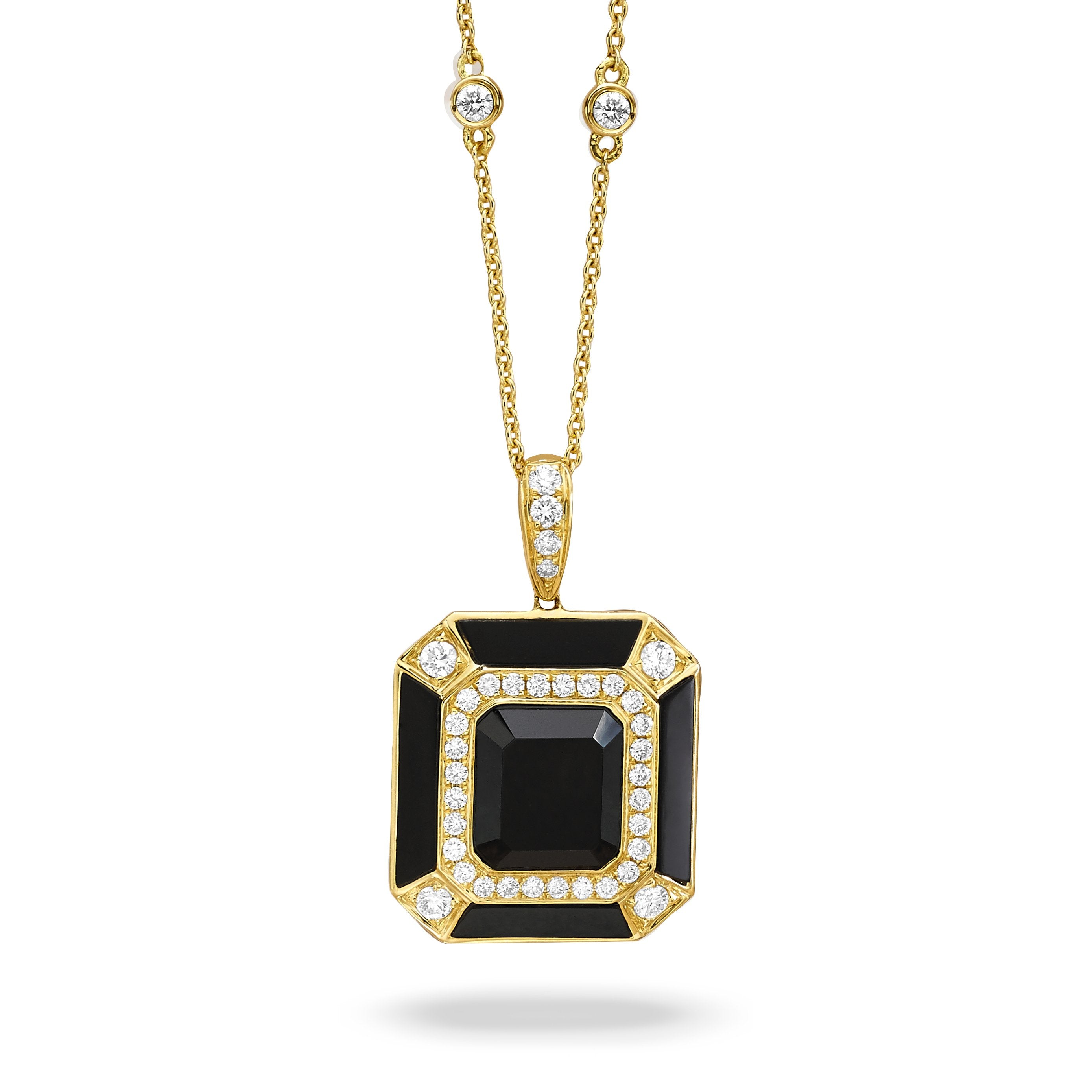doves gatsby collection 18k yellow gold diamond pendant P8804BO