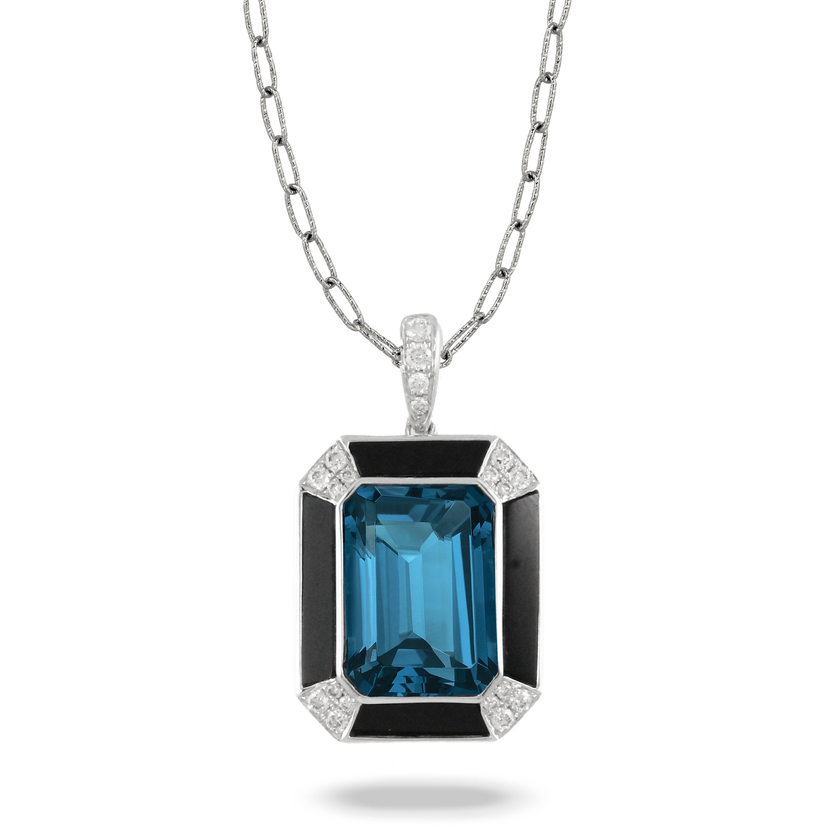 doves london blue collection 18k white gold diamond pendant P8897BOLBT