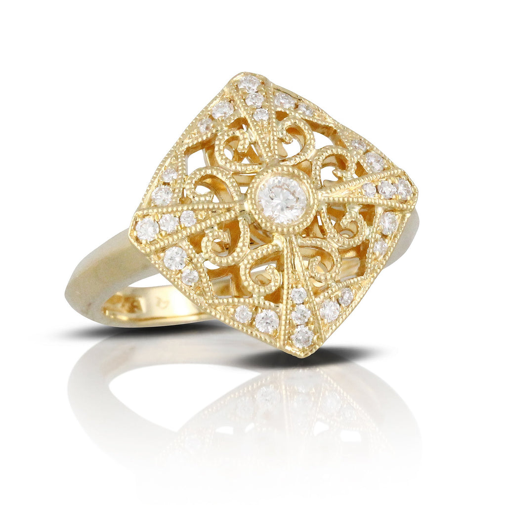 doves diamond fashion collection 18k yellow gold diamond ring R4210-1