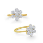r6103 kc design diamond flower cluster ring set in 14 kt. gold