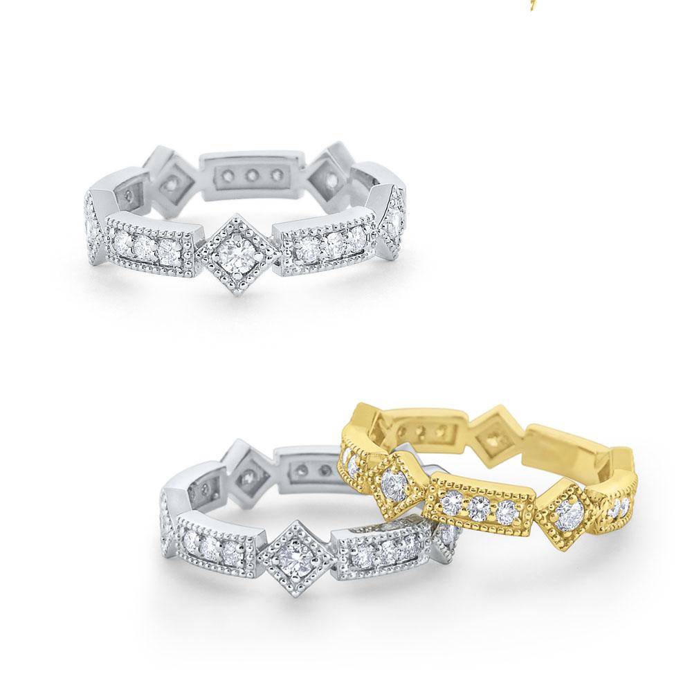 r6376 kc design diamond antique style ring set in 14 kt. gold
