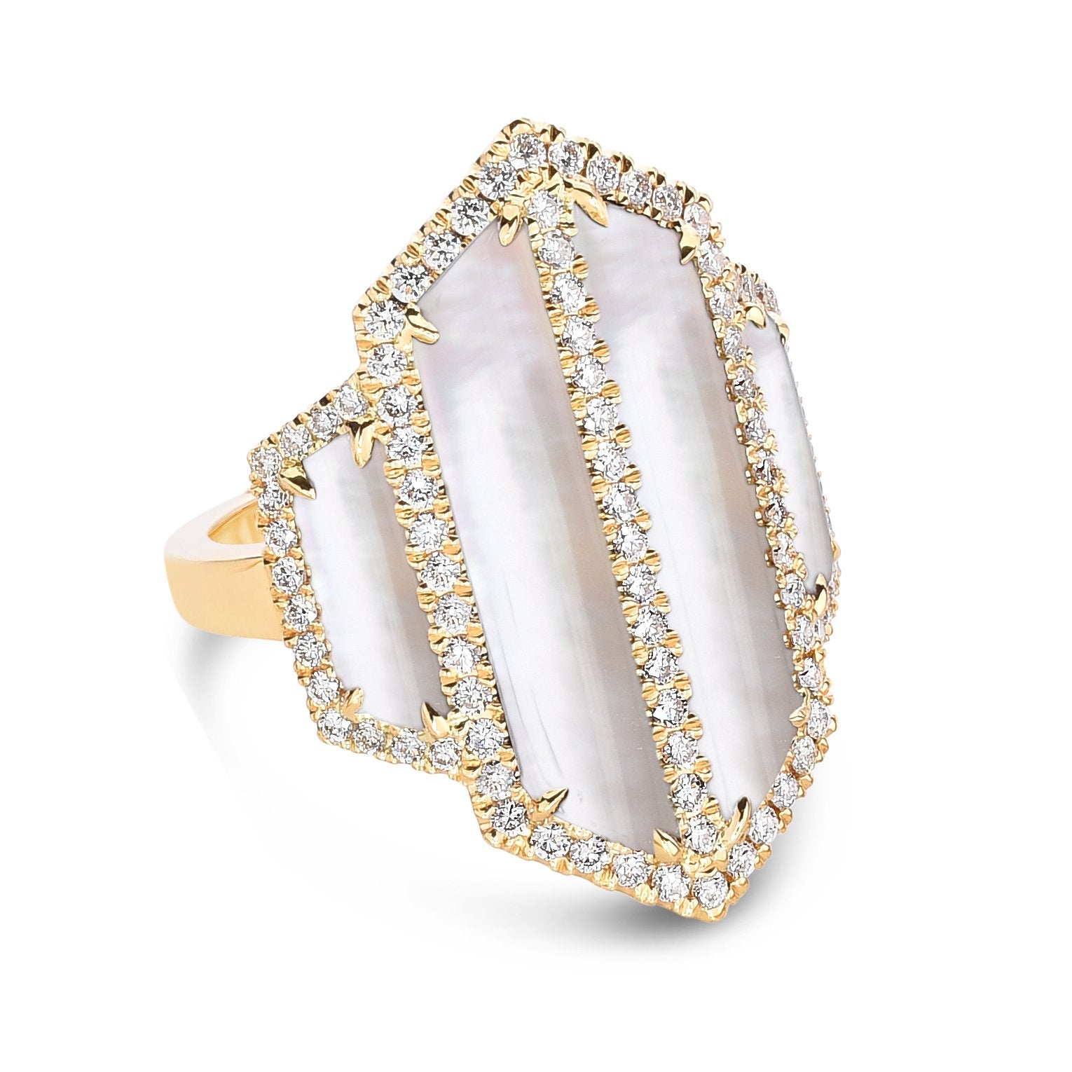 doves white orchid collection 18k yellow gold diamond ring R7017WMP