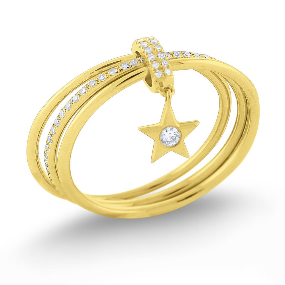 r7503 kc design diamond lucky charm star ring set in 14 kt. gold