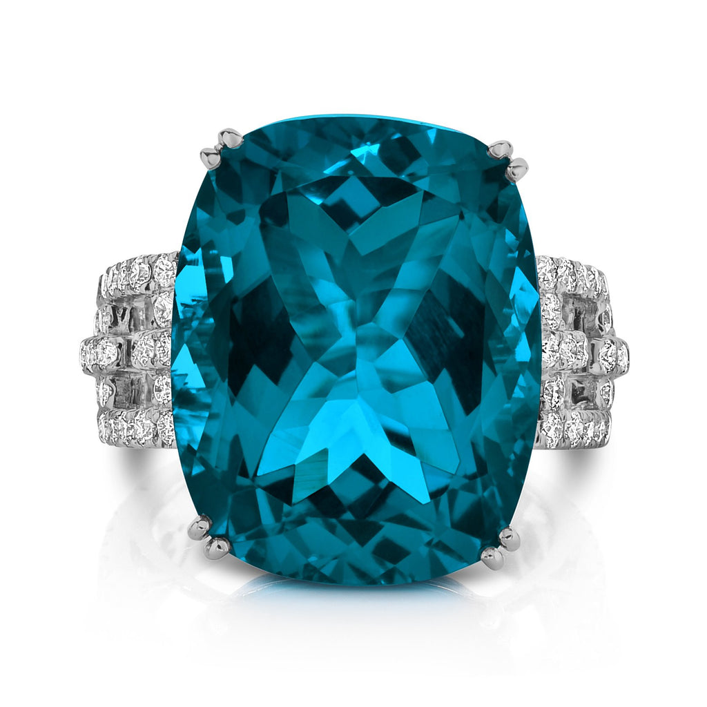 doves london blue collection 18k white gold diamond ring R8001LBT