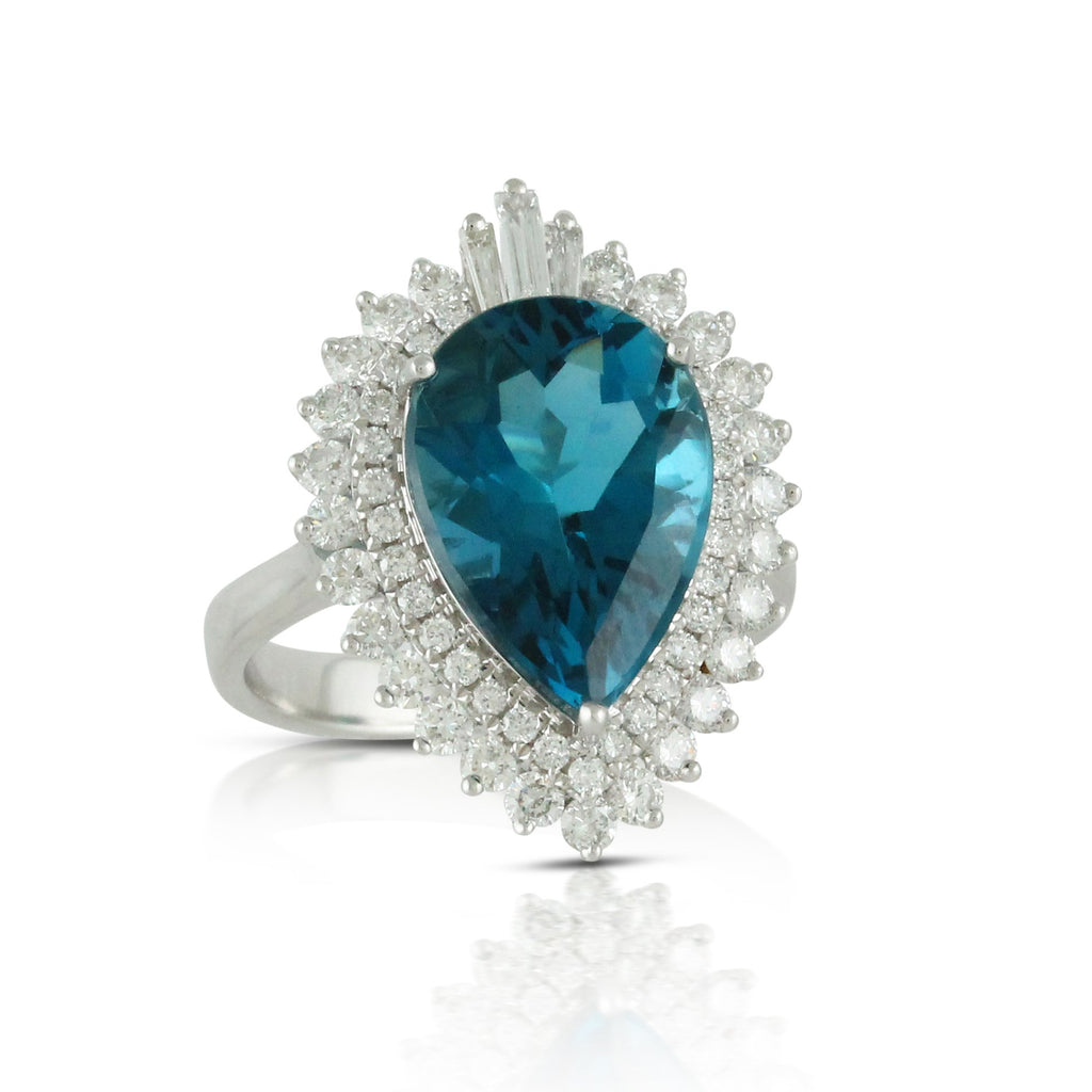 doves london blue collection 18k white gold diamond ring R8063LBT