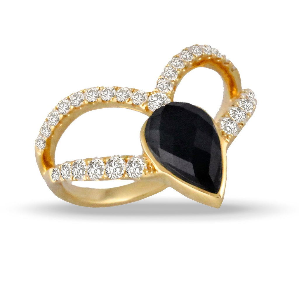 doves gatsby collection 18k yellow gold diamond ring R8255BO