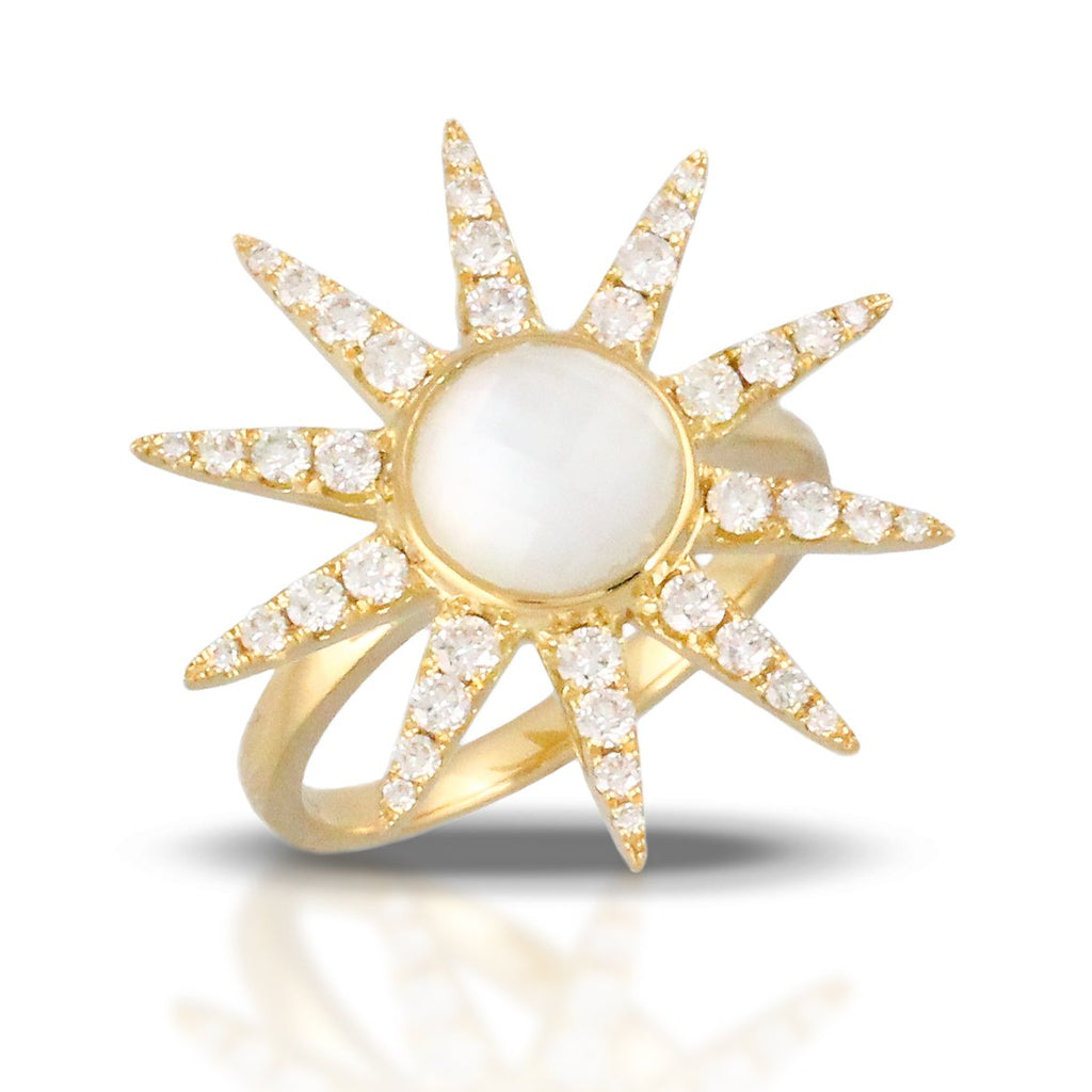 doves white orchid collection 18k yellow gold diamond ring R8546WMP