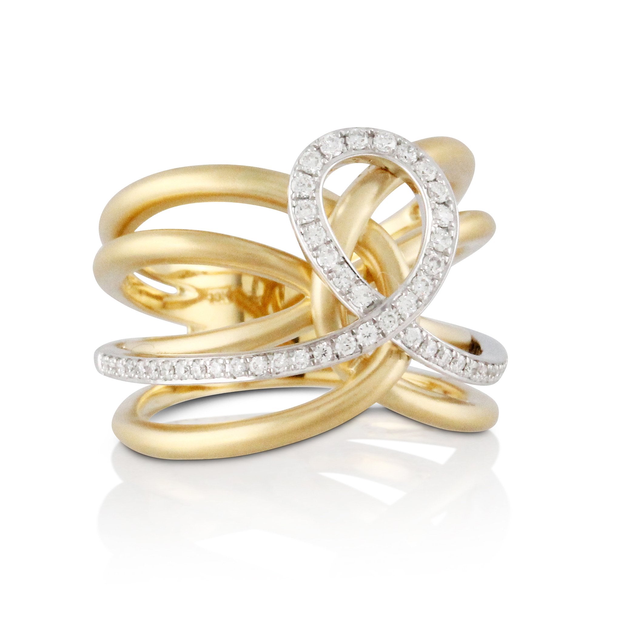 doves diamond fashion collection 18k white and yellow gold diamond ring R8581
