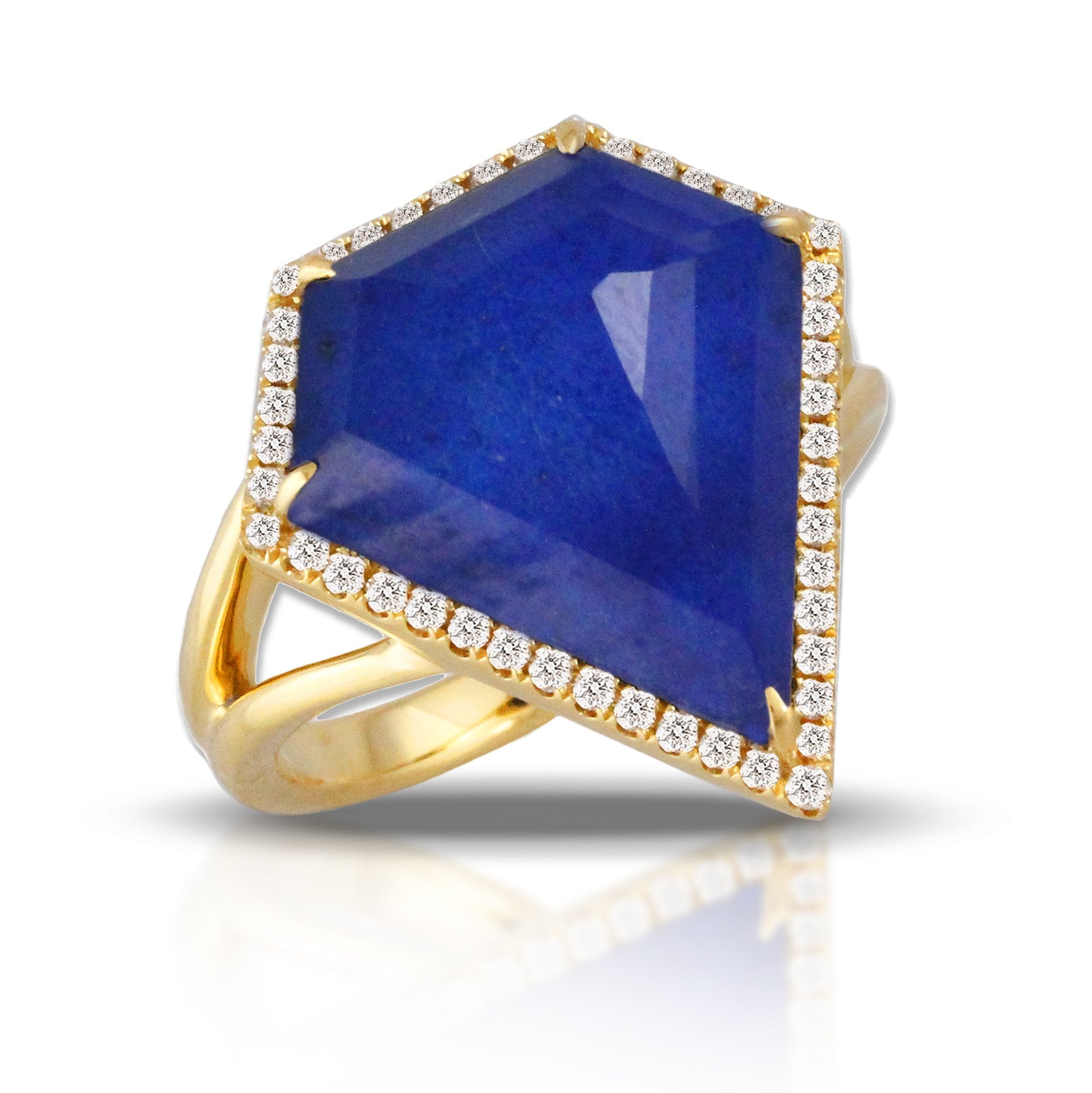 doves royal lapis collection 18k yellow gold diamond ring R8601LP