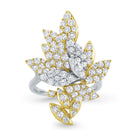 r8629 kc design 14k gold and diamond leaf ring