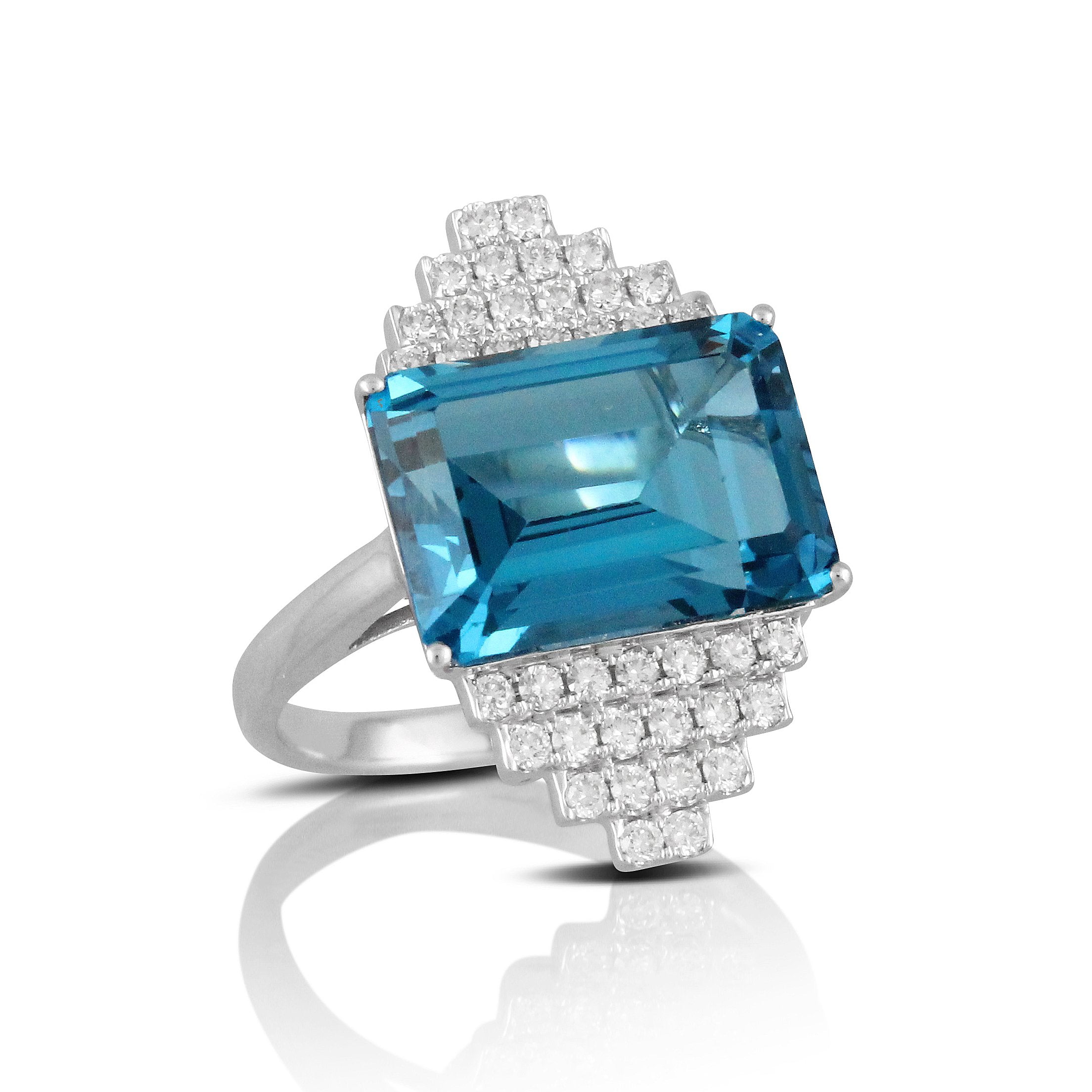 doves london blue collection 18k white gold diamond ring R8694LBT