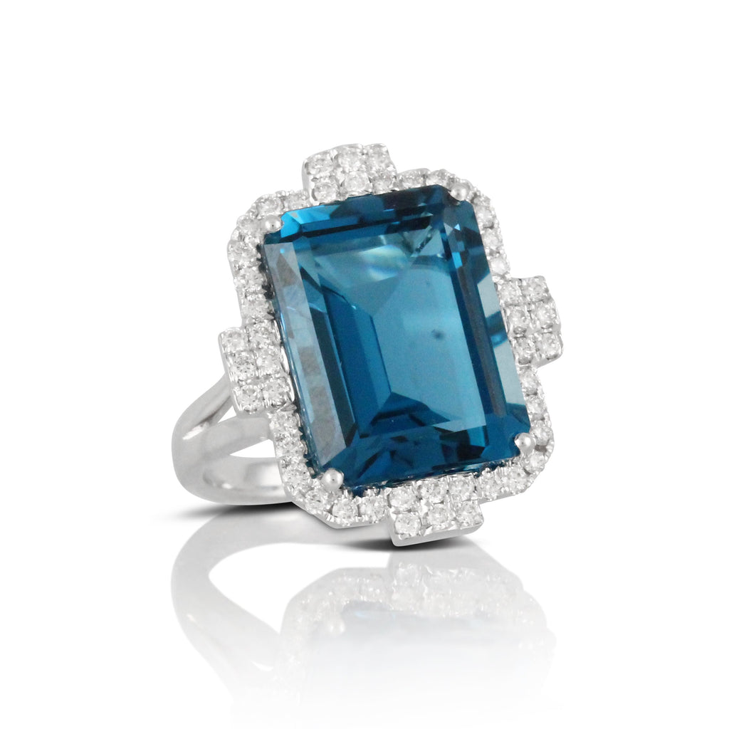 doves london blue collection 18k white gold diamond ring R8695LBT