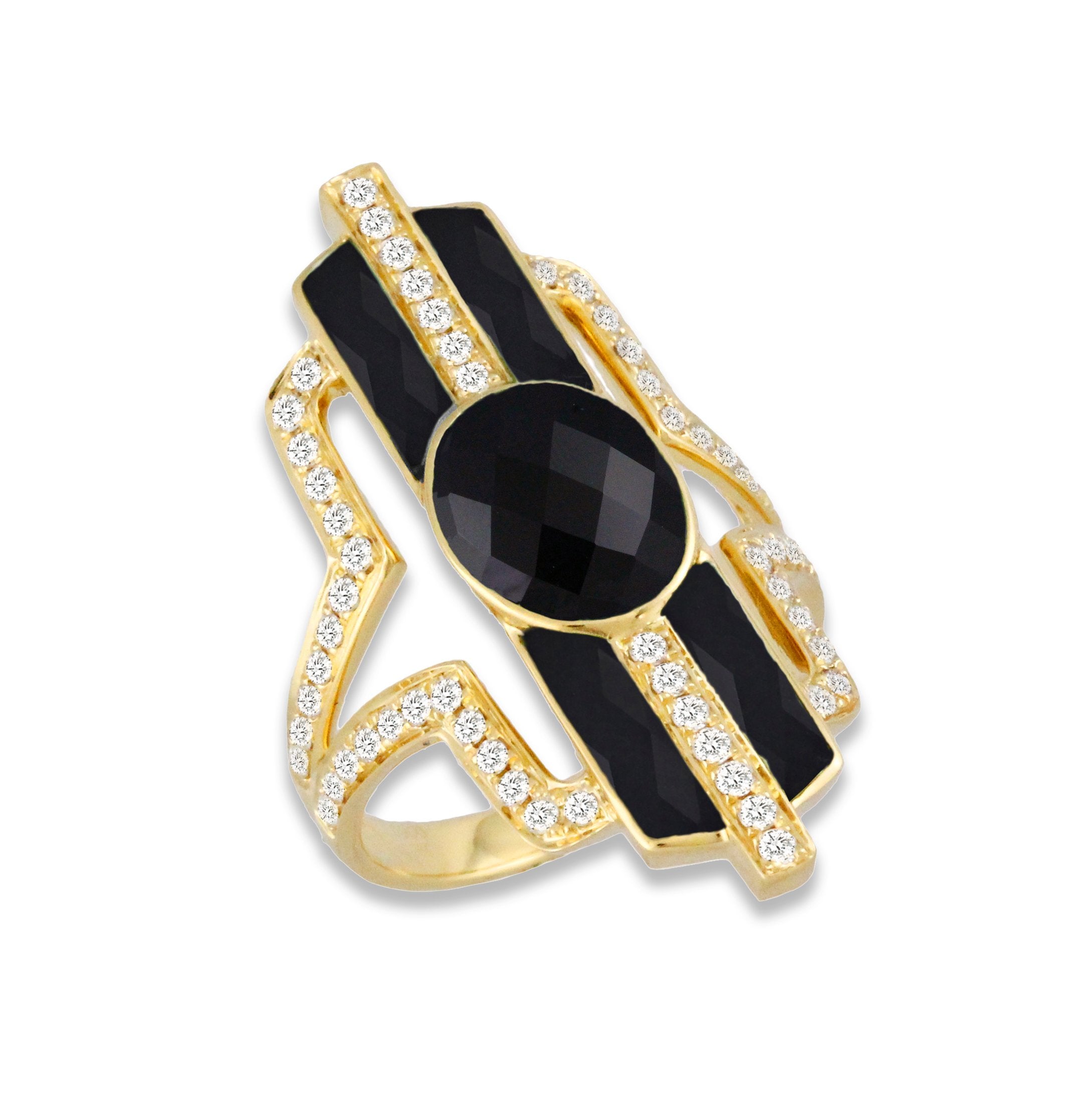doves gatsby collection 18k yellow gold diamond ring R8743BO