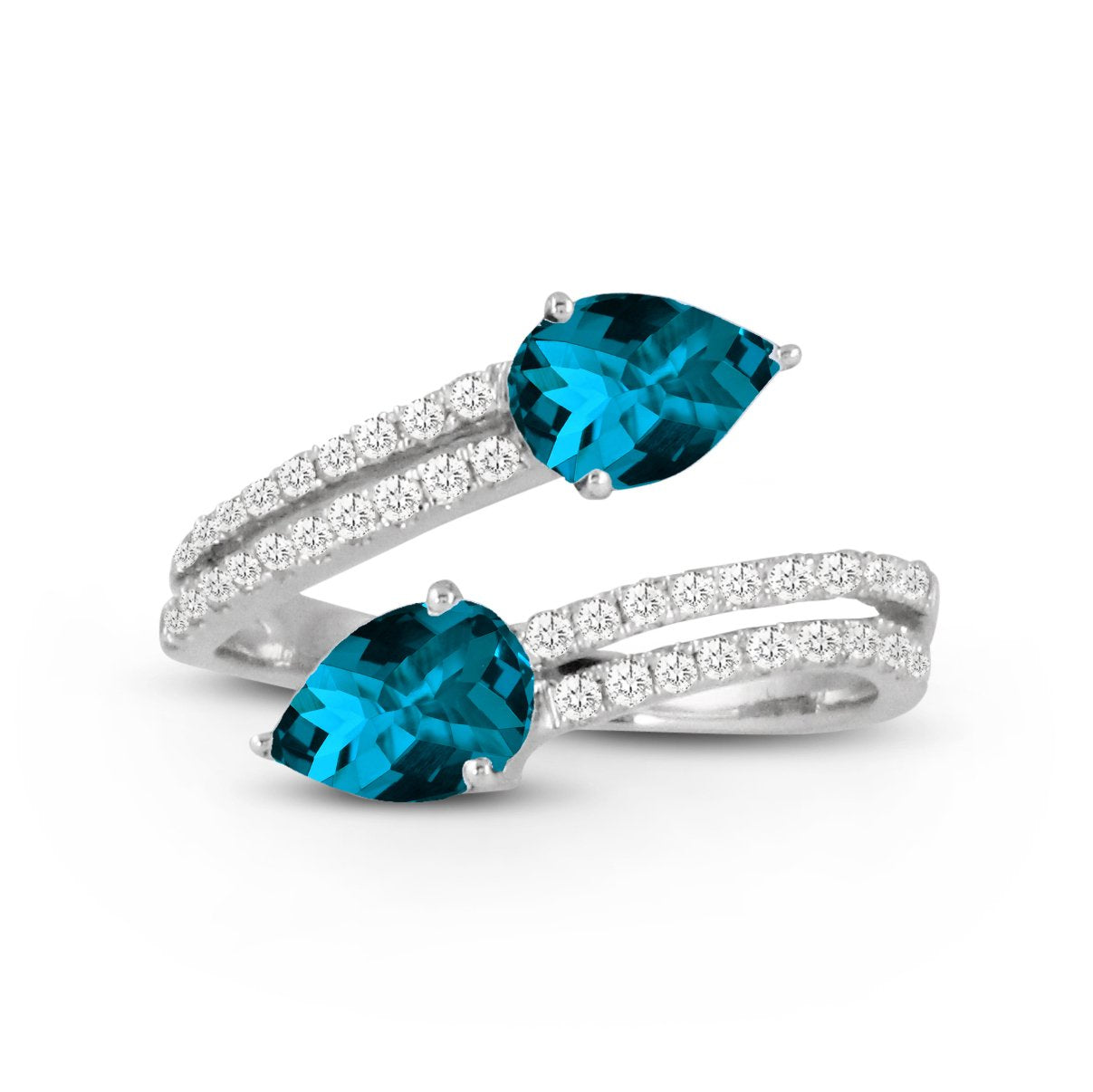 doves london blue collection 18k white gold diamond ring R8941LBT