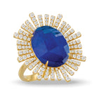 doves royal lapis collection 18k yellow gold diamond ring R8996LP