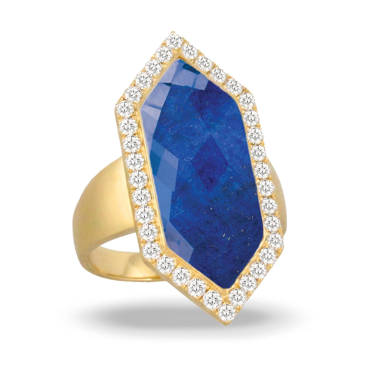 doves royal lapis collection 18k yellow gold diamond ring R9031LP