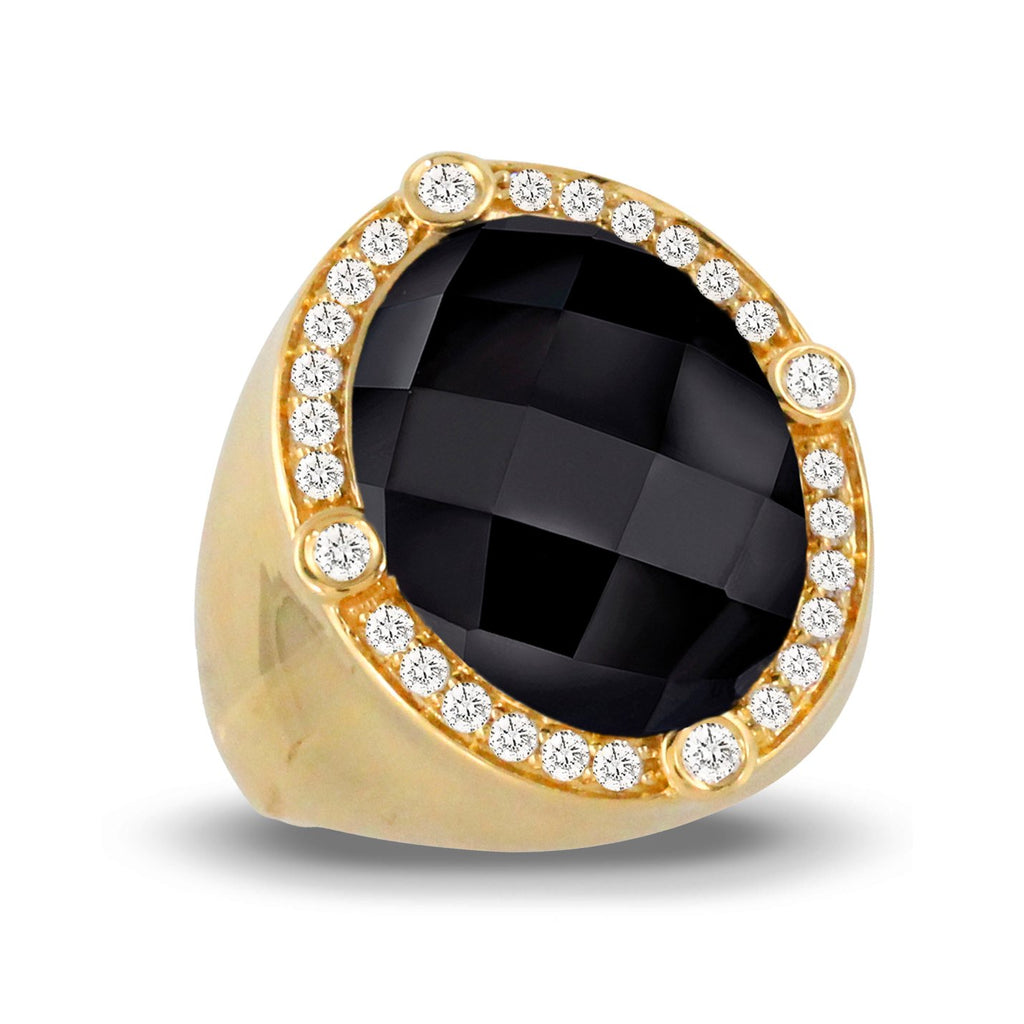 doves gatsby collection 18k yellow gold daimond ring R9041BO