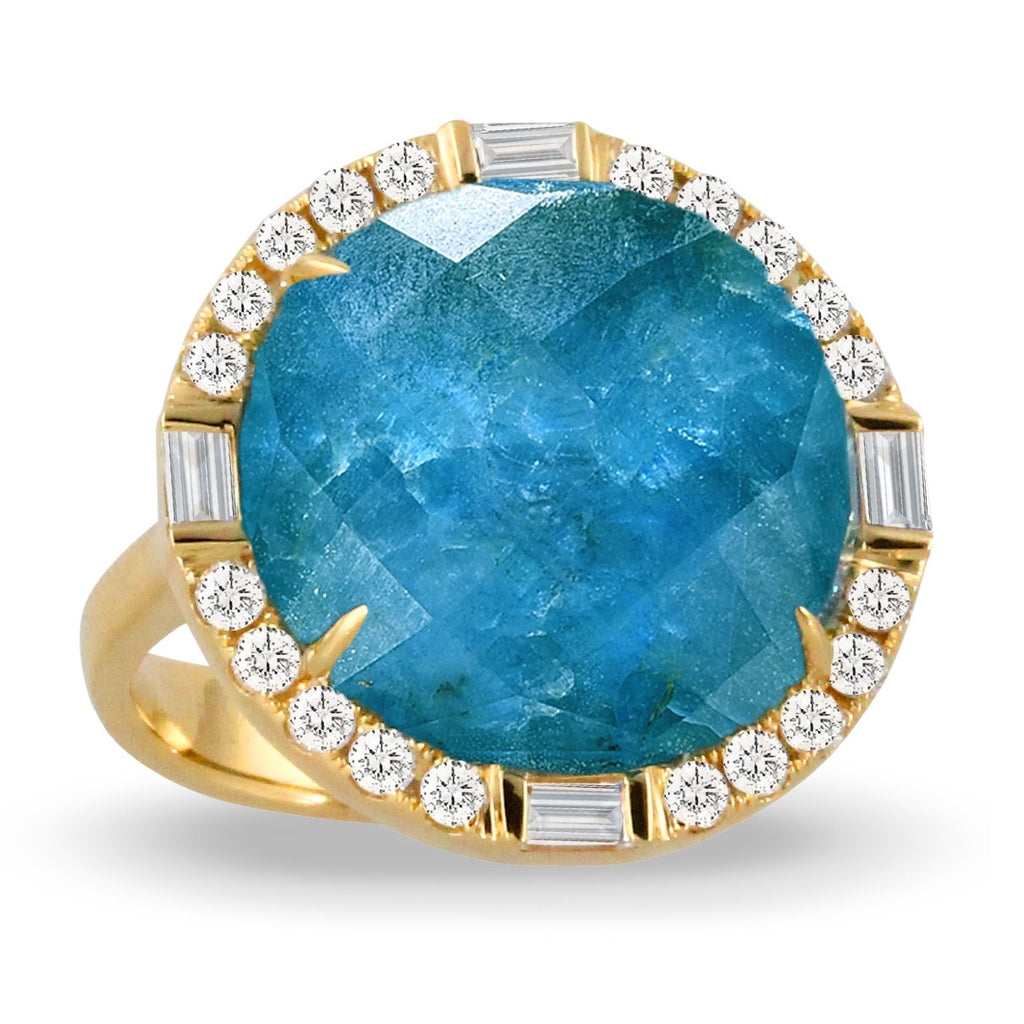 doves laguna collection 18k yellow gold diamond ring R9043AP