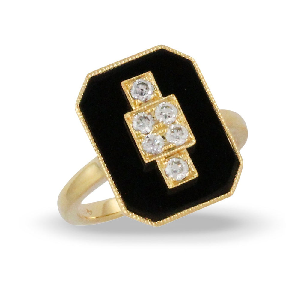 doves gatsby collection 18k yellow gold diamond ring R9055BO
