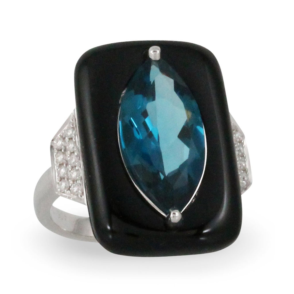 doves london blue collection 18k white gold diamond ring R9223BOLBT