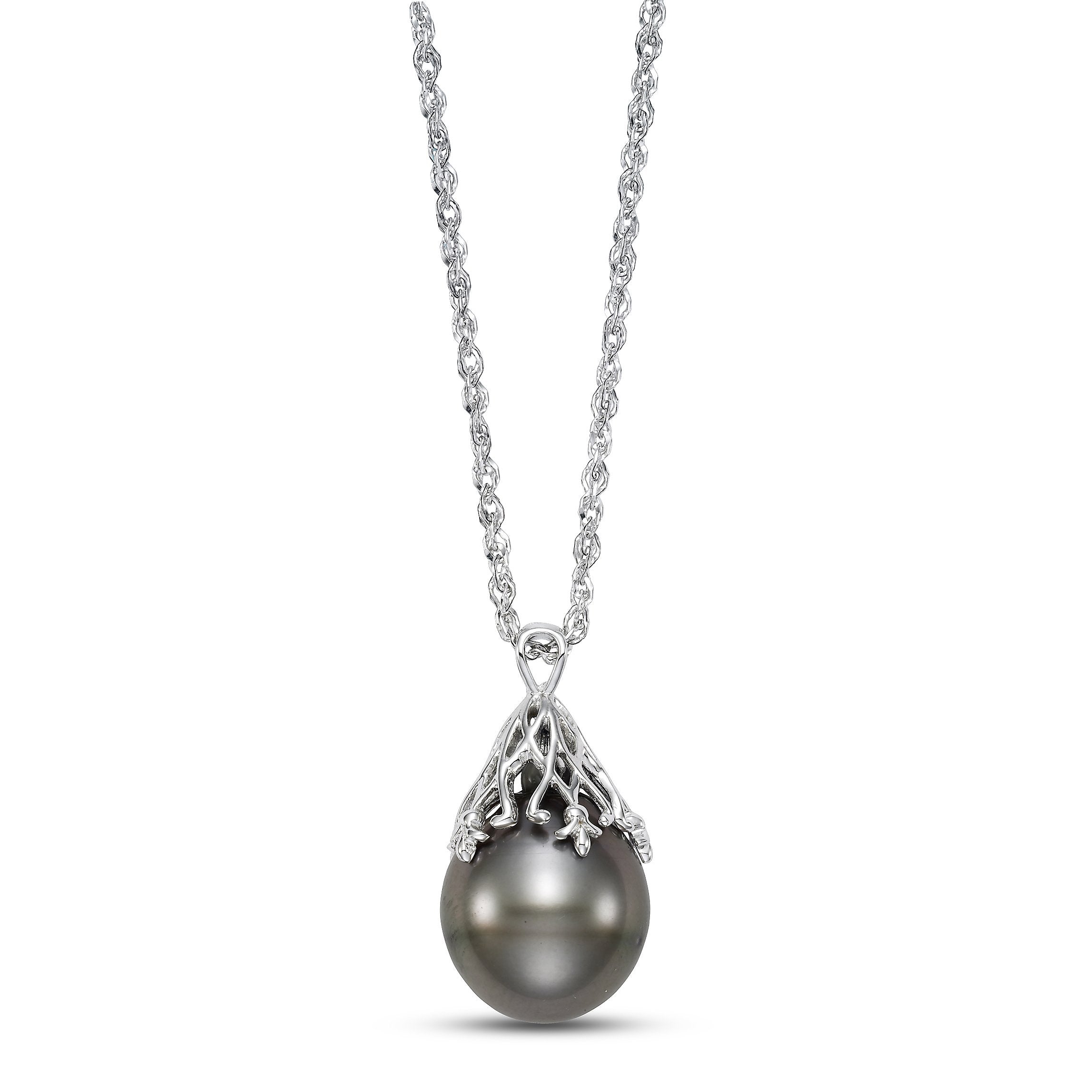 vintage-inspired tahitian pearl pendant necklace