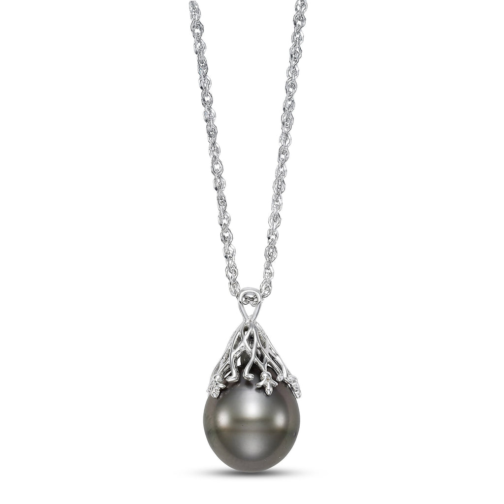 vintage-inspired tahitian pearl pendant necklace