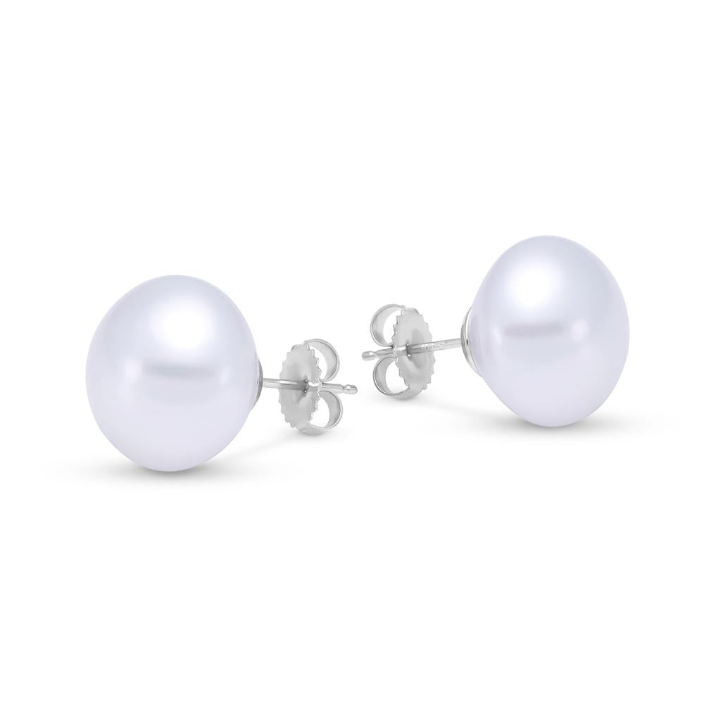 south sea pearl button stud earrings