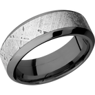 Meteorite Wedding Band With Polish Finish