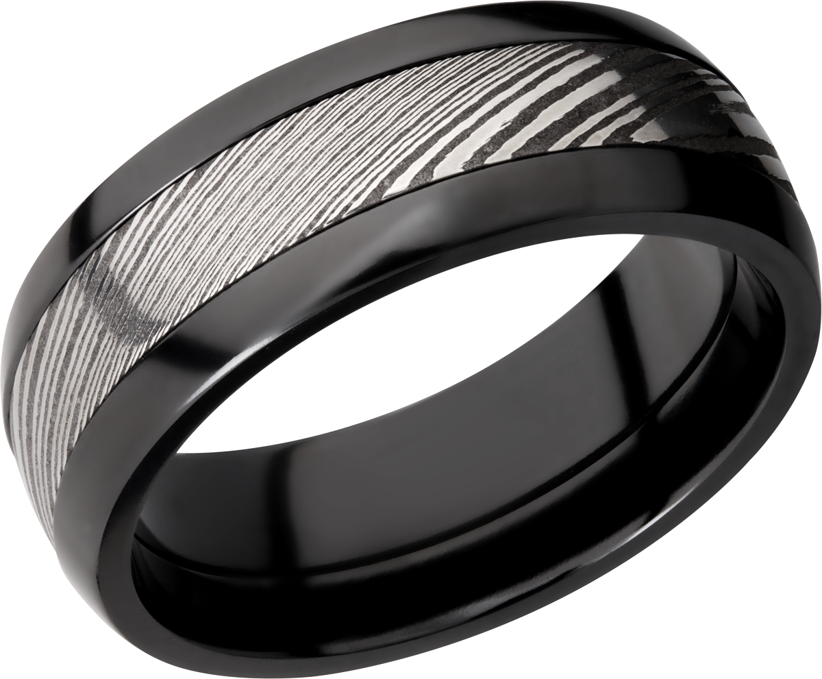 lashbrook damascus zirconium domed 8mm band